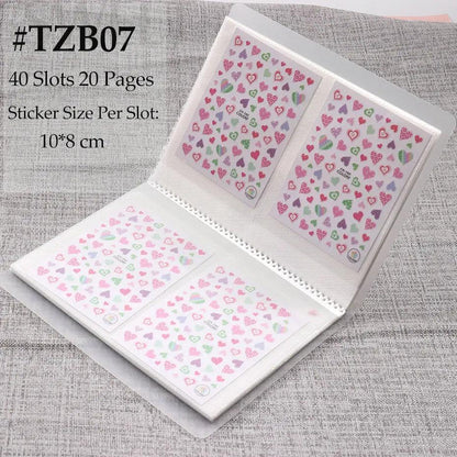 100 Slots Nail Art Stickers Storage Book Empty Album Decals Collecting Organizer Holder Display Notebook Manicure Tools BETZB06