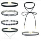 WKOUD 16Style Set Choker Set Black Chokers Necklaces Women Velvet Choker Necklaces Girls Classic Choker Henna Choker Layered