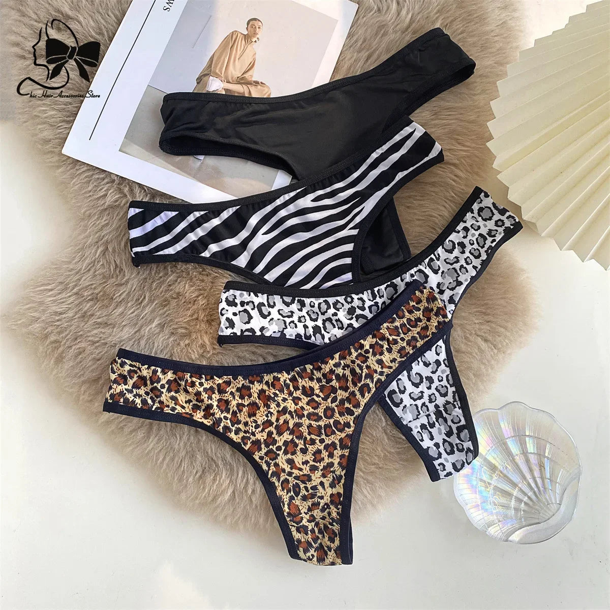 Low Waist Lace Women Panties Leopard-print Sexy Underwear Women Seamless Silk Cotton Hollow Out Thongs Female Briefs Underwear