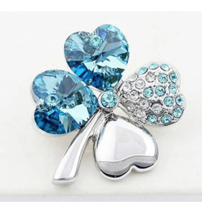 Crystal four leaf clover Brooch romantic fashion jewelry accessories charm girl lover gift summer birthday quality dropshipping