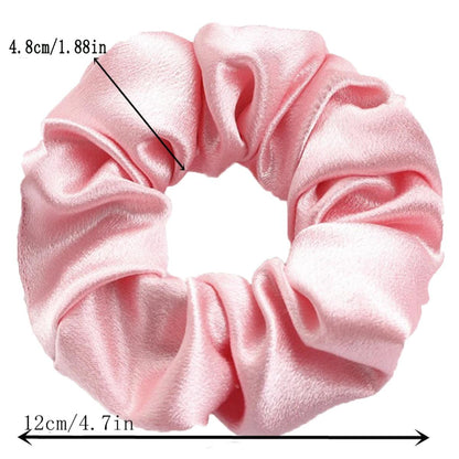 10/5pcs/lot Accessoires Women Girls Silky Satin Hair Scrunchies Solid Elastic Elegant Rubber Band Headwear Holder Scrunchy Black