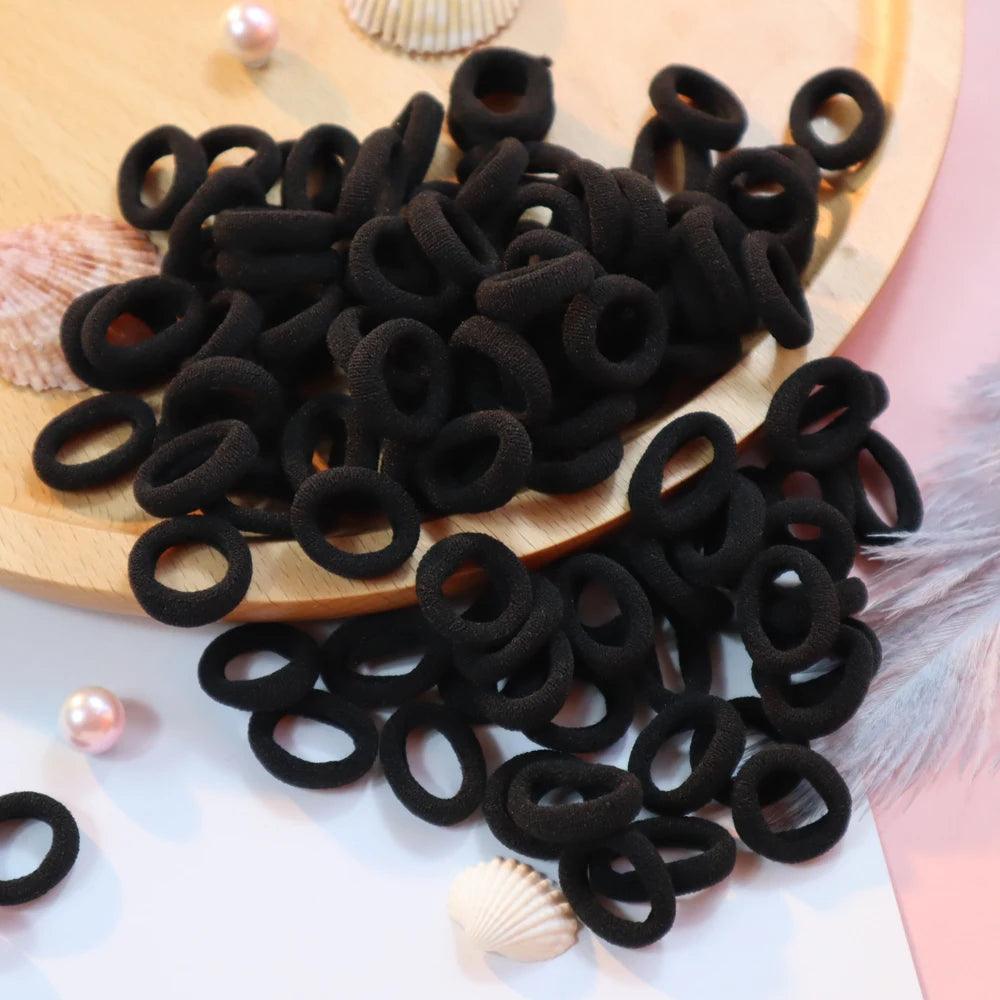 100PCS Box Mini Candy Colors Cute Girls Elastic Hair Ties Baby Small Hairbands Soft Cotton Ponytail Holder Hair Accessoires