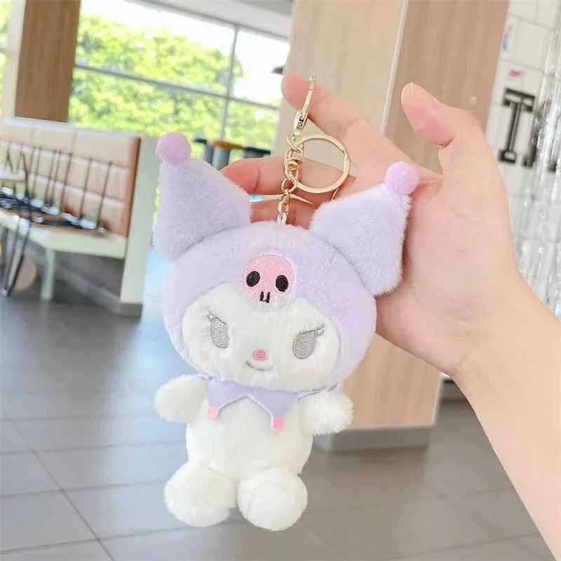 13CM Sanrio My Melody Cinnamoroll Kuromi Hello Kitty Purin Plush Anime Kawaii Plushie KeyChain Bag Decoration Doll Kids Gift Toy