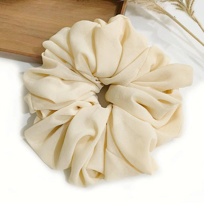 Big Size Chiffon Scrunchies For Muslim Women Custom Elastic Volumizing Oversized Neat stitching Malaysian Bunch Hair Tie