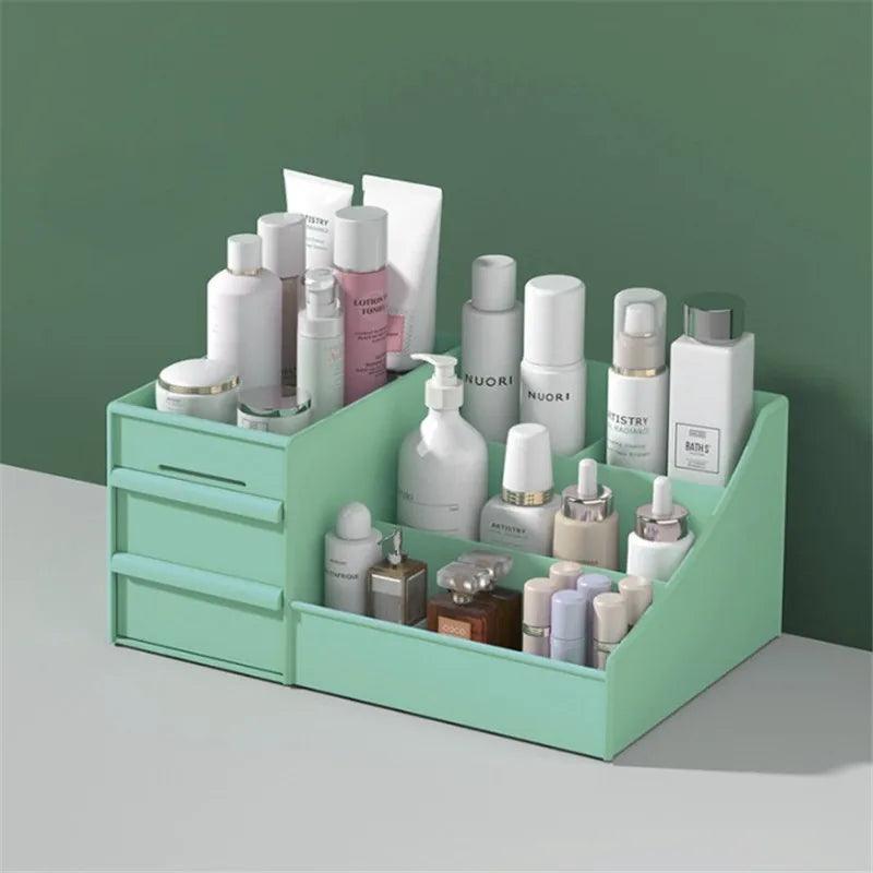 1pc White New Drawer Makeup Storage Box Dormitory Finishing Plastic Shelf Cosmetics Skin Care Dressing Table Desktop