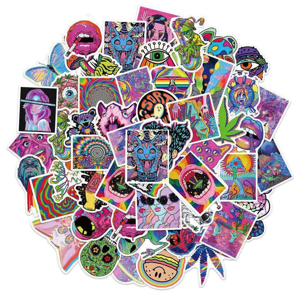 10/30/50PCS Cool Gothic Psychedelic Art Aesthetic Stickers Graffiti Decal Car Bike Skateboard Motorcycle Laptop Kid Sticker Toy