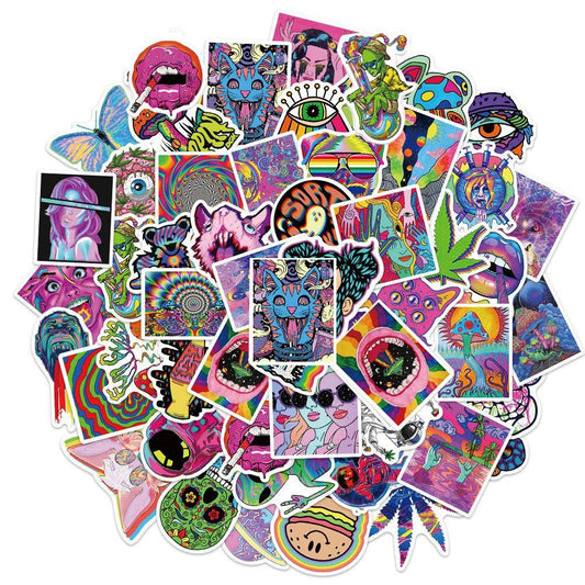 10/30/50PCS Cool Gothic Psychedelic Art Aesthetic Stickers Graffiti Decal Car Bike Skateboard Motorcycle Laptop Kid Sticker Toy