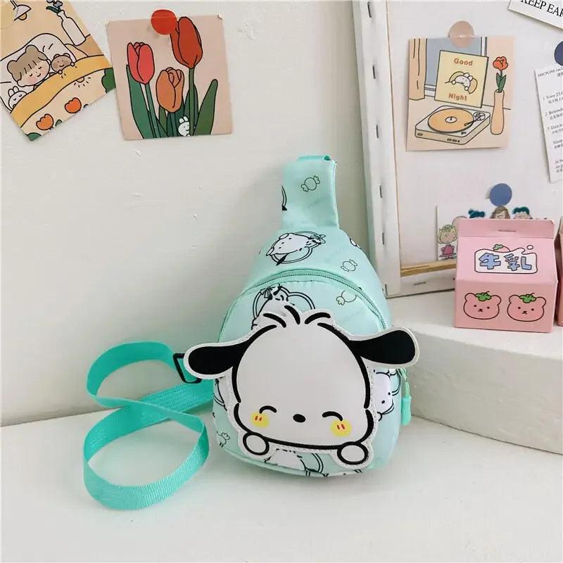 Kawaii Sanrio Hello Kitty Chest Bag Crossbody Bags Kuromi My Melody Cinnamoroll Messenger Shoulder Handbag for Women Toys Girls