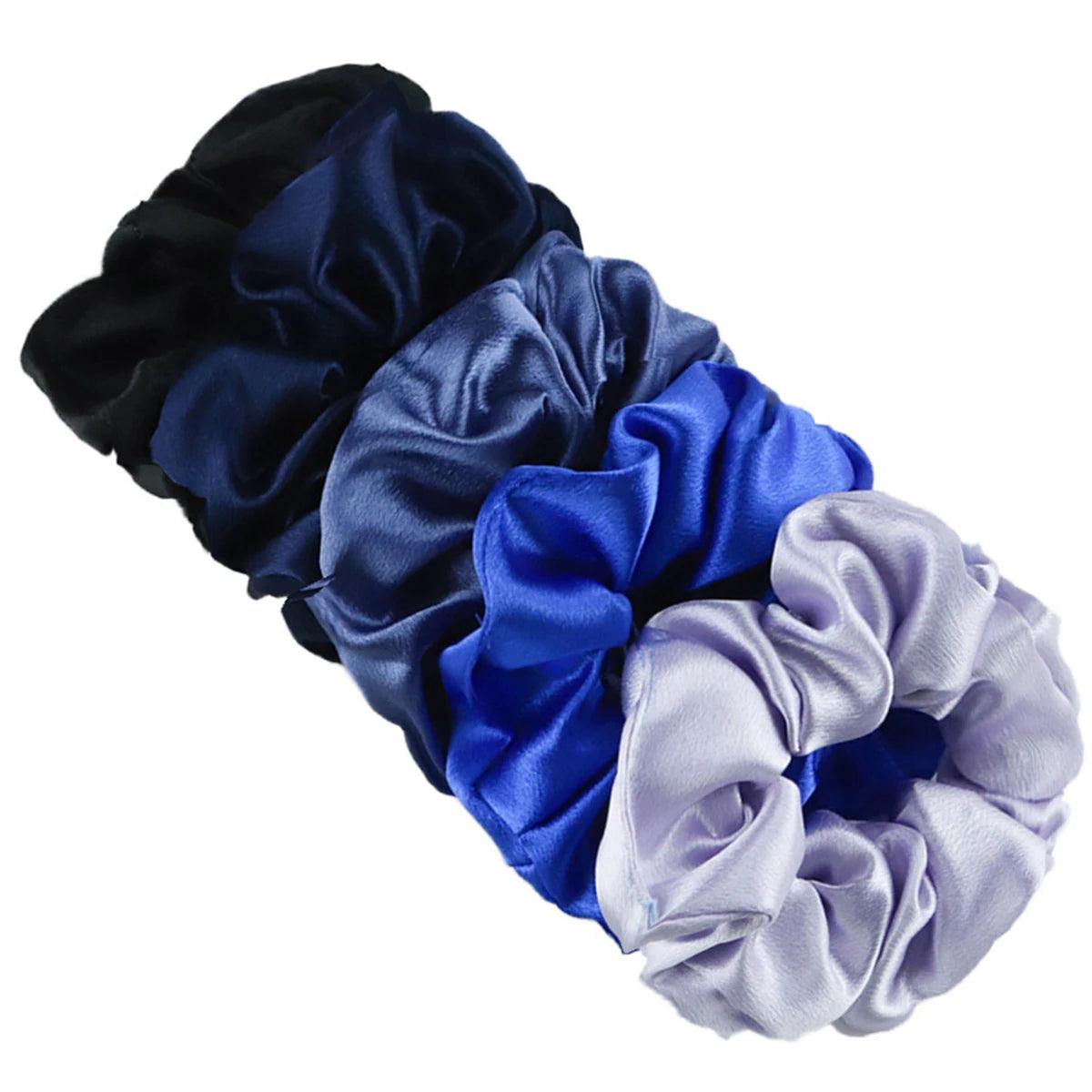 5/1pc Accessoires Women Girls Silky Satin Hair Scrunchies Solid Stretch Elastic Simple Elegant Rubber Band Ponytail Tie low cost