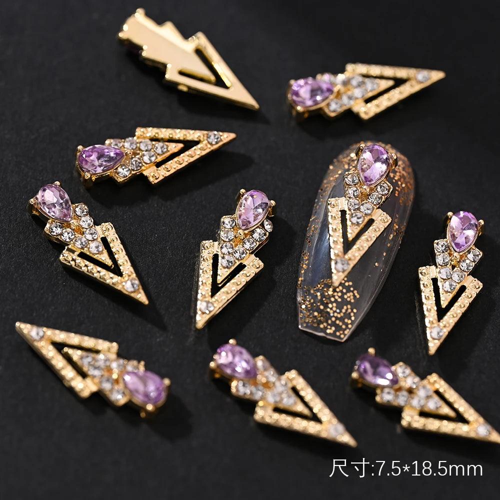 10/20Pcs Classic Full Glitter Rhinestones 3D Cross Nail Charms Luxury Alloy Nail Art Jewelry Manicure Accessories Nail Parts #JE