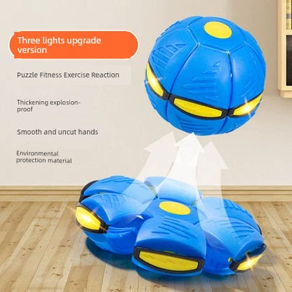 Tiktok Elastic Stepping Ball Magic Flying Saucer Ball Foot Stepping Deformation Ball Children Education Outdoor Sports Jump Ball Toys