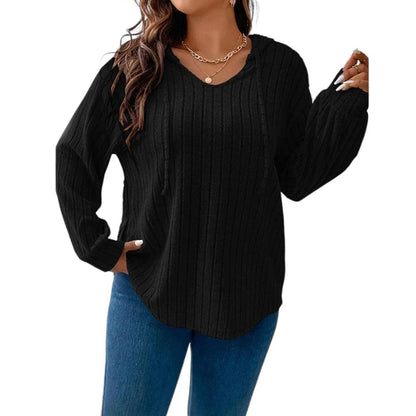 Large Size Tops Women Long Sleeve Loose Hooded Plus Size T -shirt Tee 2023 Autumn Winter Solid Pullover Fashion Female Clothing