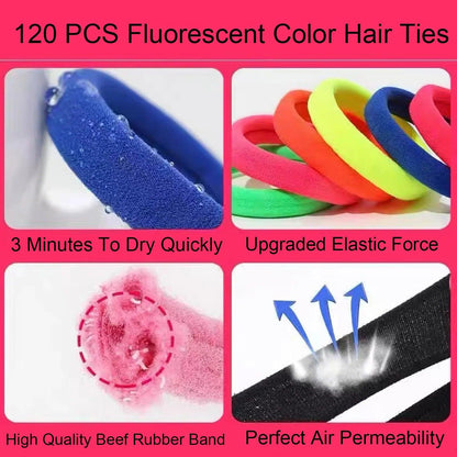 50PCS/Set 5CM Solid Color Cotton Hair Ties For Women Hairbands Elastic Rubber Bands Seamless Link Rope Hair Accessories