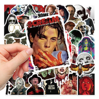 50/100PCS Halloween Stickers, Horror Movies, Thriller Characters, Waterproof Graffiti Stickers