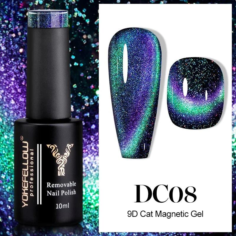 YOKEFELLOW 2024 New Dreamland Cat Eye Gel Nail Polish 10ml Dual Gloss Dreamland Color Soak Off Cat Magnetic UV Gel Varnish DIY