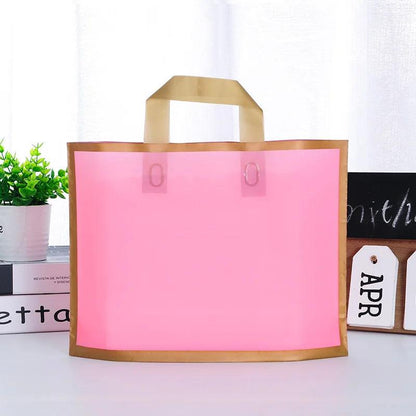 50pcs custom logo gold edge frosted shopping bags plastic gift bags clothing packaging bags design printed monochrome logo