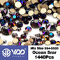 VDD 1440Pcs SS4-SS20 Mix Size Clear Crystal Non HotFix Gold Flatback Rhinestones Glitter Stones Nail Art DIY Crafts Decorations