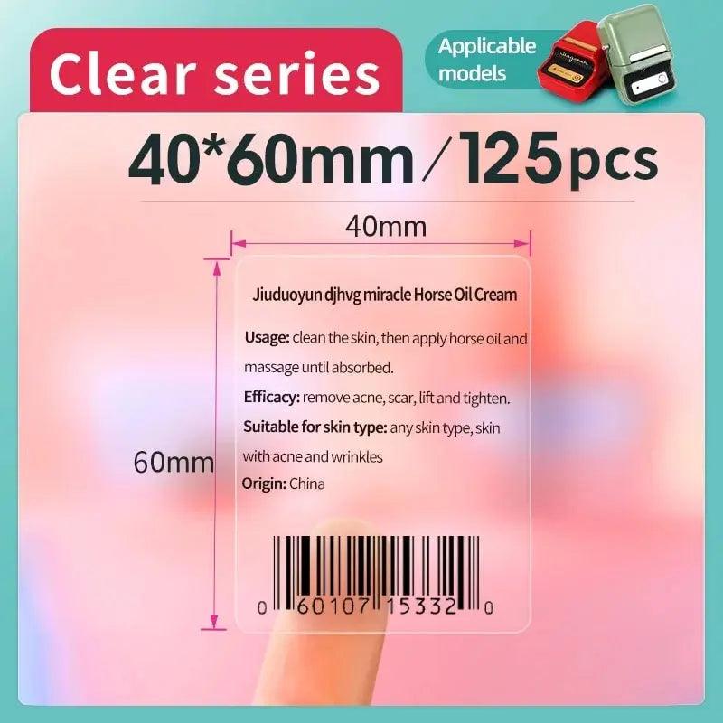 Niimbot Transparent Self-adhesive Label Paper For Mini Portable Thermal Printer Round Sticker For B1 B21 Niimbot Paper Labels