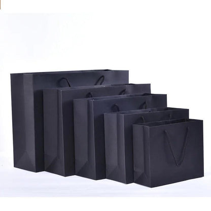 1pc High Quality Black Tote Bag Clothing Store Bag Exquisite Gift Bag Shopping Bag Supplies Multiple Sizes Available Paper Bag