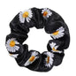 Floral Print Bow Satin Long Ribbon Ponytail Scarf Hair Tie Scrunchies Women Girls Elastic Hair Bands Hair Accessories