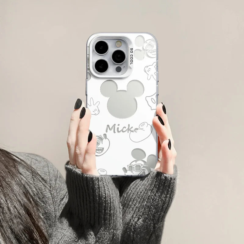 Disneys Mickeys Minnies Mouses Back Shadow Phone Case For iPhone 16 15 14 13 12 11Pro Max 7 8 Plus XR XS MAX MINI Y2K Back Cover