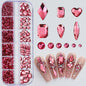 12Grids Pink Mixed Nail Rhinestones Luxury Nail Charms Glitter Crystal Jewelry Gems Nail Art Decoration Manicure Rhinestones R#Q