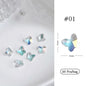 1Bag 3D Heart Nail Rhinestones Water ripple flat bottom love Charms Crystal Nail Art Decorations Gem Kawaii Resin Nails Gems