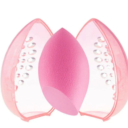 Traveling Makeup Sponge Organizer Box Pink White Egg Shape Plastic Box Powder Sponge Beauty Egg Holder Cosmetics Tools