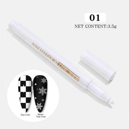 Nail Art Drawing Graffiti Pen Waterproof Painting Liner Brush DIY 3D Abstract Lines Fine Details Flower Leaf Nail Manicure Tools