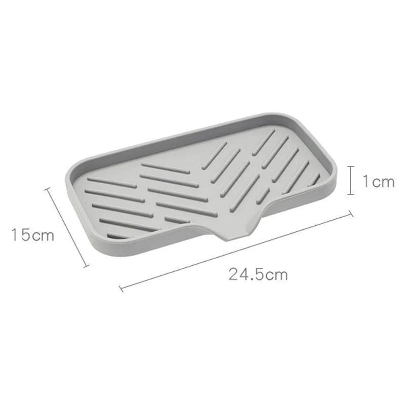 Sink Silicone Tray With drain Soap Sponge Storage Holder Countertop Sink Scrubber Brush Soap Storage Rack Kitchen Organizer