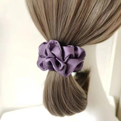 100% Pure Mulberry Silk Large Scrunchies Elastics Bands Hair Ties Ponytail Holders Pure Color Hair Accessories for Women Girls