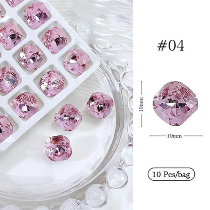 1Bag 3D Heart Nail Rhinestones Water ripple flat bottom love Charms Crystal Nail Art Decorations Gem Kawaii Resin Nails Gems