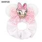 New Chic Disney Mickey Mouse Ears Hair Scrunchies Sequins 4"Bows Elastic Headband Women Velvet Girls DIY Hair Accessories Gift