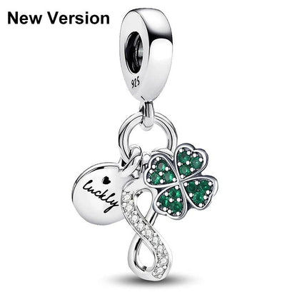 Fit Pandora 925 Original Bracelets Love Heart Flower Four Leaf Clover Turtle 925 Silver Charms Beads DIY Birthday Jewelry Gift