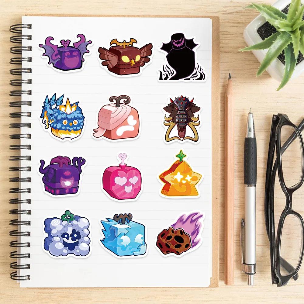 50PCS Blox Fruits Stickers DIY Diary Laptop Luggage Skateboard Graffiti Decal Fun Stylish Classic Toy