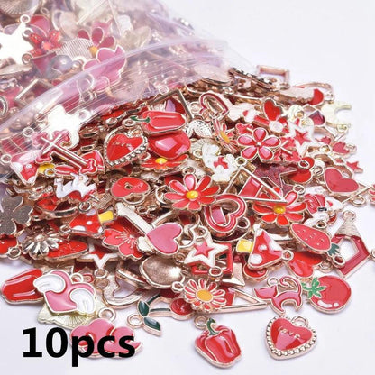 Bedeltjes Oil Drop Bowknot Heart Metal Charms For Jewelry Making Supplies Charms Wholesale Bulk 10/20/30/40pcs/Lot DIY Materials