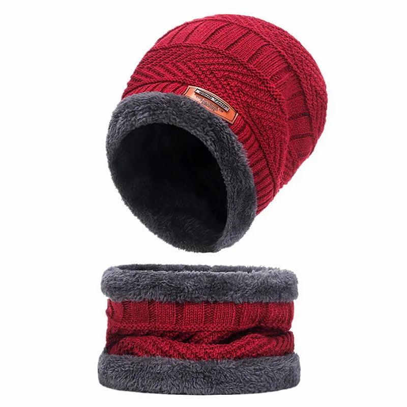 Winter Hats Knit Cap Men And Women Velvet Hat Coral Fleece Scarf Outdoor Riding Hat Warm Thickening Plus Velvet Neck Protect Cap - HighGloss Shop