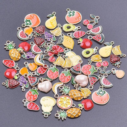 New Kawaii 10PCS/Lot Bulk Random Mix 4 Color Dripping Oil Alloy Pendant Enamel Charms For Jewelry Women DIY Handmade Accessories