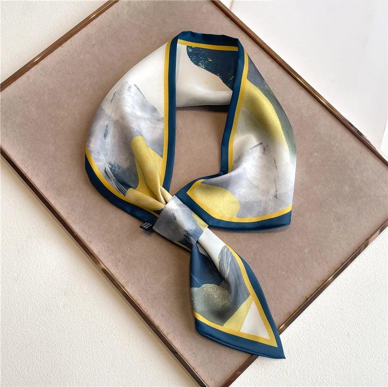 2023 New Luxury Brand Skinny Neckerchief Scarf For Women Satin Silk Ribbons Bandana Ladies Neck Tie Wrist Wrap Shawl Echarpe