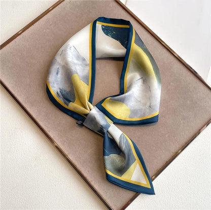 2023 New Luxury Brand Skinny Neckerchief Scarf For Women Satin Silk Ribbons Bandana Ladies Neck Tie Wrist Wrap Shawl Echarpe