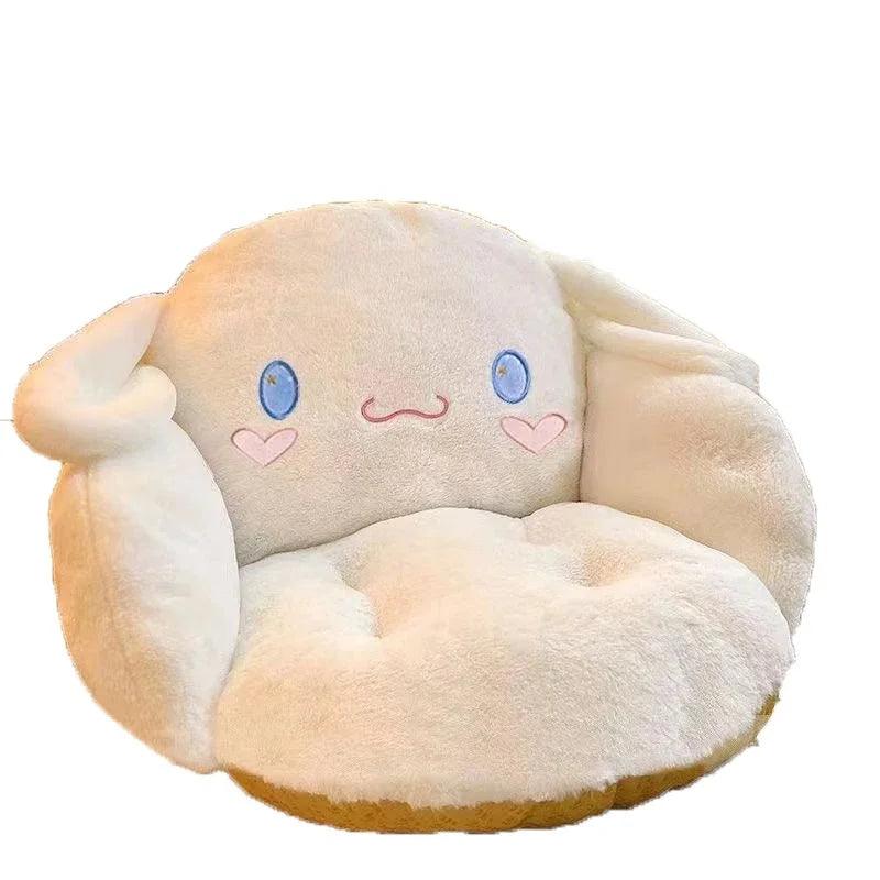 Aoger Big Size Cute Cinnamoroll Plush Half Surrounded Black Kuromi Cushion Backrest Dormitory Office Non-Slip Chair Cushion