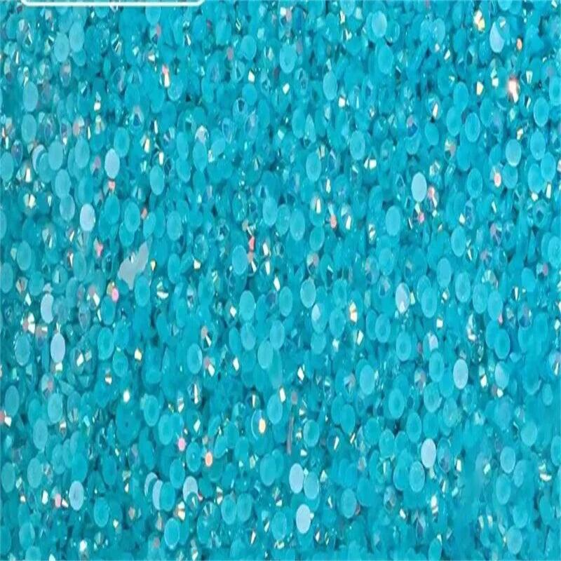 1000pcs 6mm Glue On Crystal Stones Resin Rhinestone  Jelly AB Gems Flatback DIY Stones in Non Hot Fix