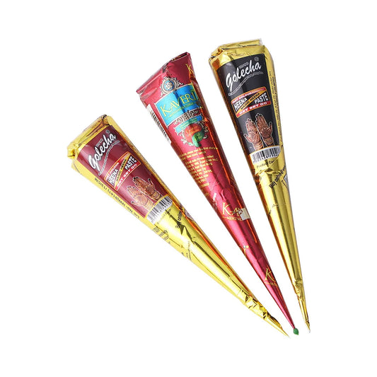 New Natural Henna Cone Brown Color Henna Paste Cone Women Finger Cream Cone Stencil Feet Makeup Temporary for Tattoo Drawing