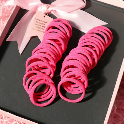 50PCS/Set 5CM Solid Color Cotton Hair Ties For Women Hairbands Elastic Rubber Bands Seamless Link Rope Hair Accessories