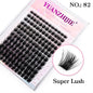 YUANZHIJIE DIY 120 PCS Cluster Lashes 3D Natural Bunch 8-16mm D Curl Segmented Beam Individual Mink Tufted Eyelash Fine Lash Tip