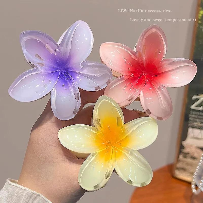 Hawaiian Flower Hair Claw Clips Large Claw for Thick/Thin Hairpins for Women Girls Barrettes Beach Summer Hair Accessories Gifts