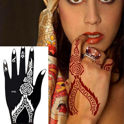 Temporary Tattoo Hollow Henna Palm Tattoo Stencil Professional Wedding Tool Hand Foot Body Art Sticker Tattoo Stencil Template