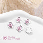 5pcs Pink Black Heart Star Flower 3D Nail Charms Y2K Style Inlaid Rhinestone Nail Jewelry Parts Nail Art Decoration