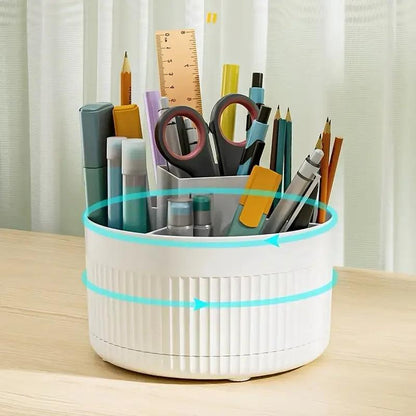 360 Rotating Makeup Desktop Cosmetic Storage Box Organizer Large Capacity For Bathroom Portable Lipstick Makeup Brush Pen Holder