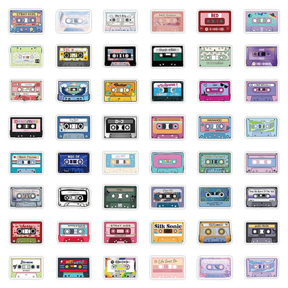 10/30/50pcs Cartoon Music Tape Graffiti Stickers Aesthetic Decals Laptop Notebook Suitcase Funny Decoration Sticker Kids Toys